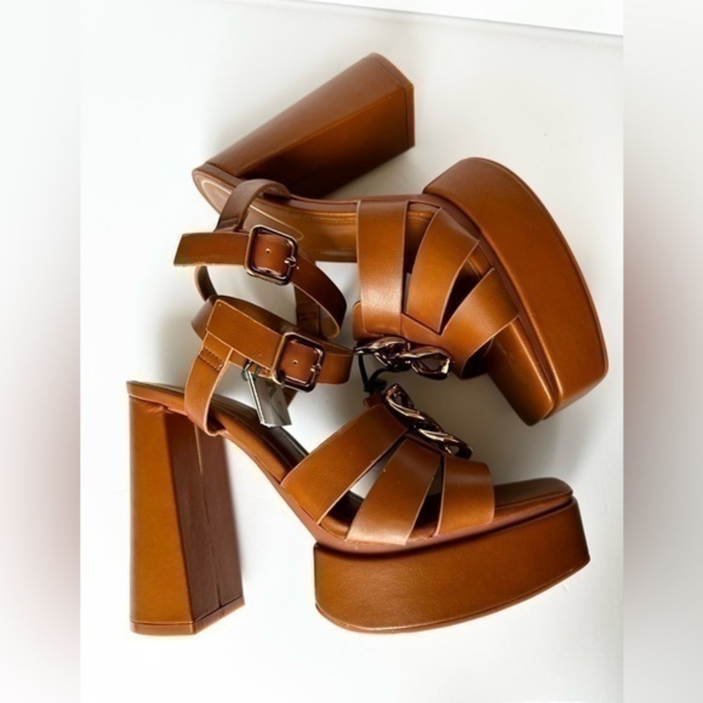 ZARA strappy chunky platform heeled sandals 3345/910